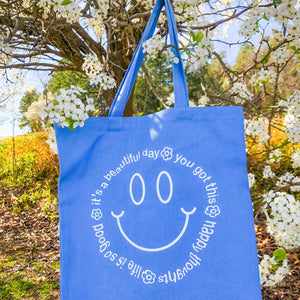 Smiley Tote Bag - Carolina Blue ✨