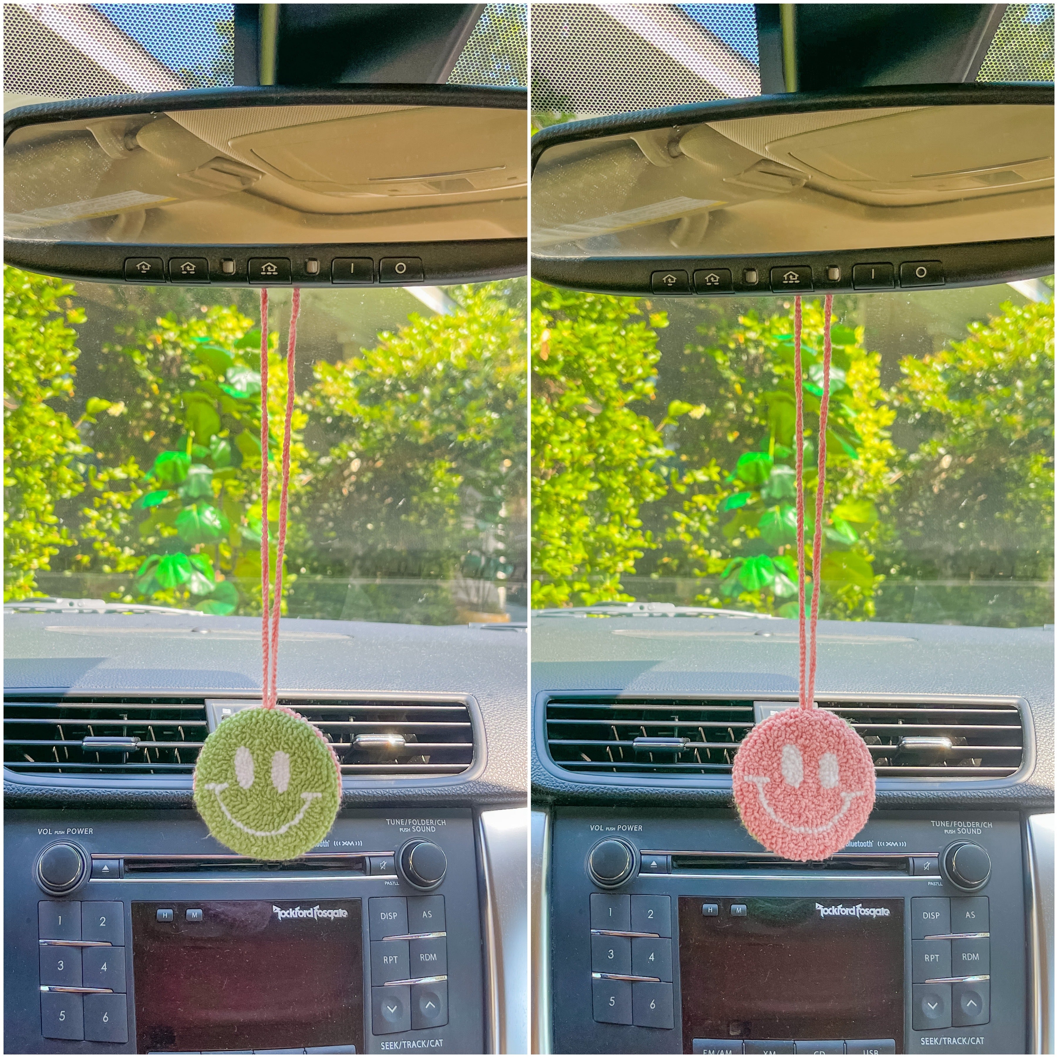 Punch Needle Rear-View Mirror Hangings 🌈